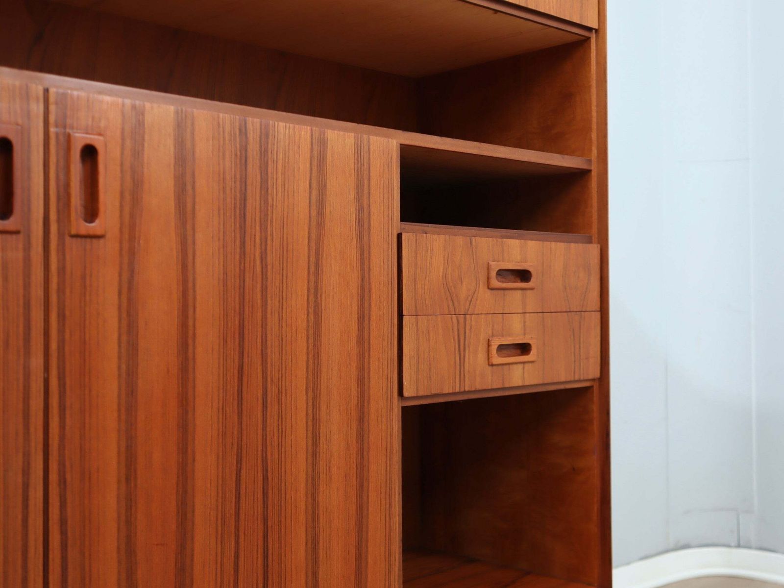 1960s Italian Mid Century Teak Highboard Restored With Brass Feet photo buy