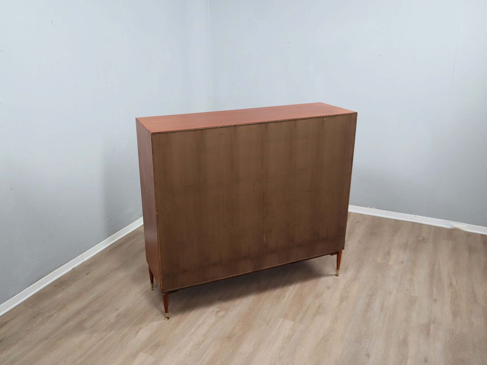 photo buy 1960s Italian Mid Century Teak Highboard Restored With Brass Feet