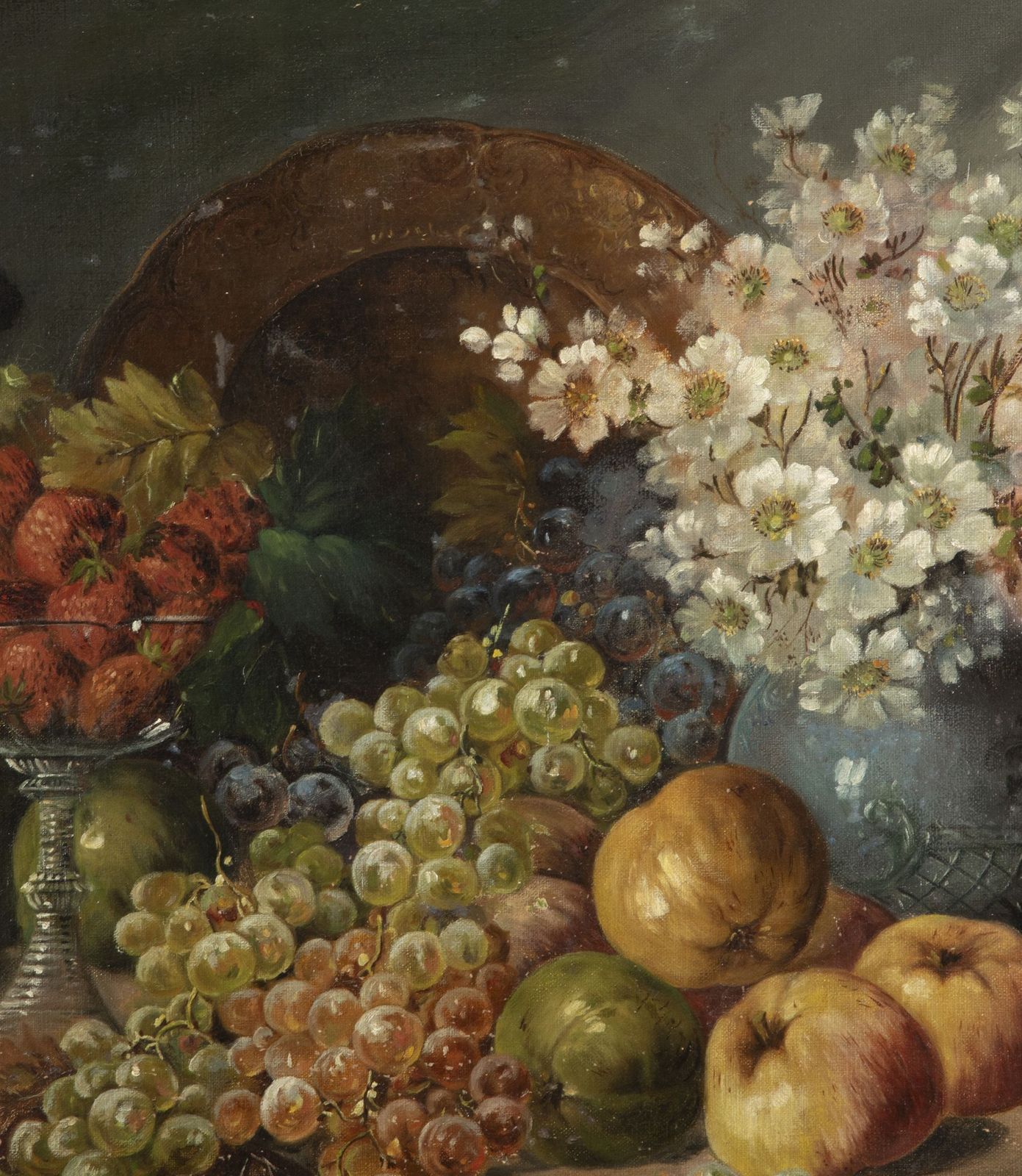 Early 20th Century English Still Life Oil On Canvas Painting photo vinterior