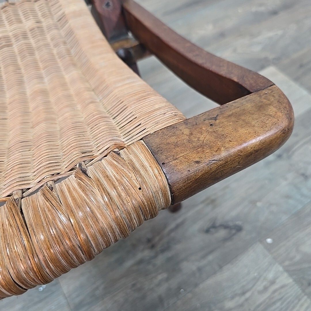 photo buy Antique Vintage Folding Chair Officers Campaign "Safari" Wooden Woven Seat