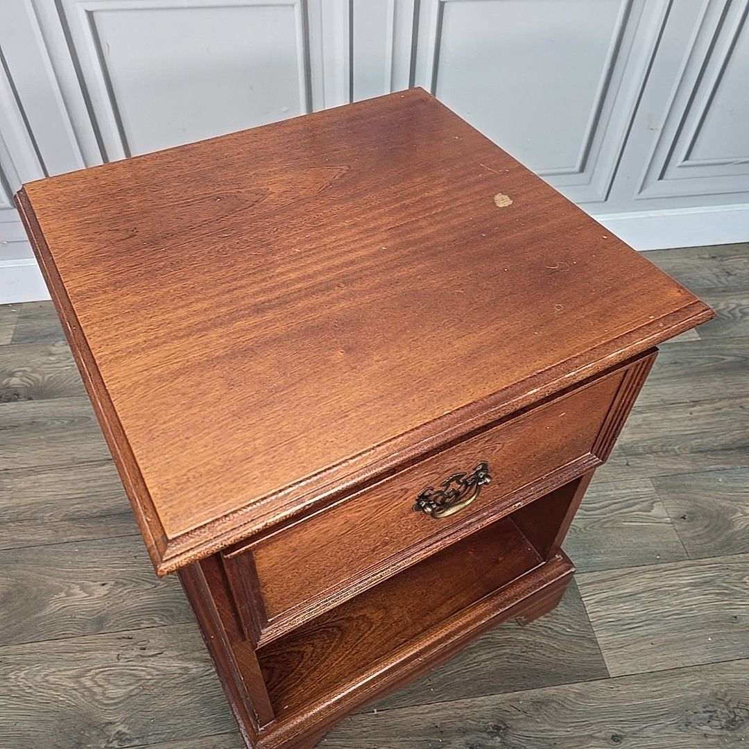 Single Antique Georgian Style Bedside Cabinet Cupboard Table Night Stand Drawer photo Furniture