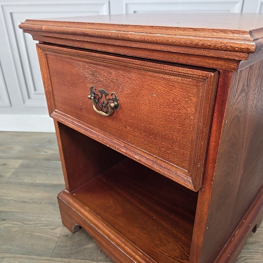 Single Antique Georgian Style Bedside Cabinet Cupboard Table Night Stand Drawer photo buy