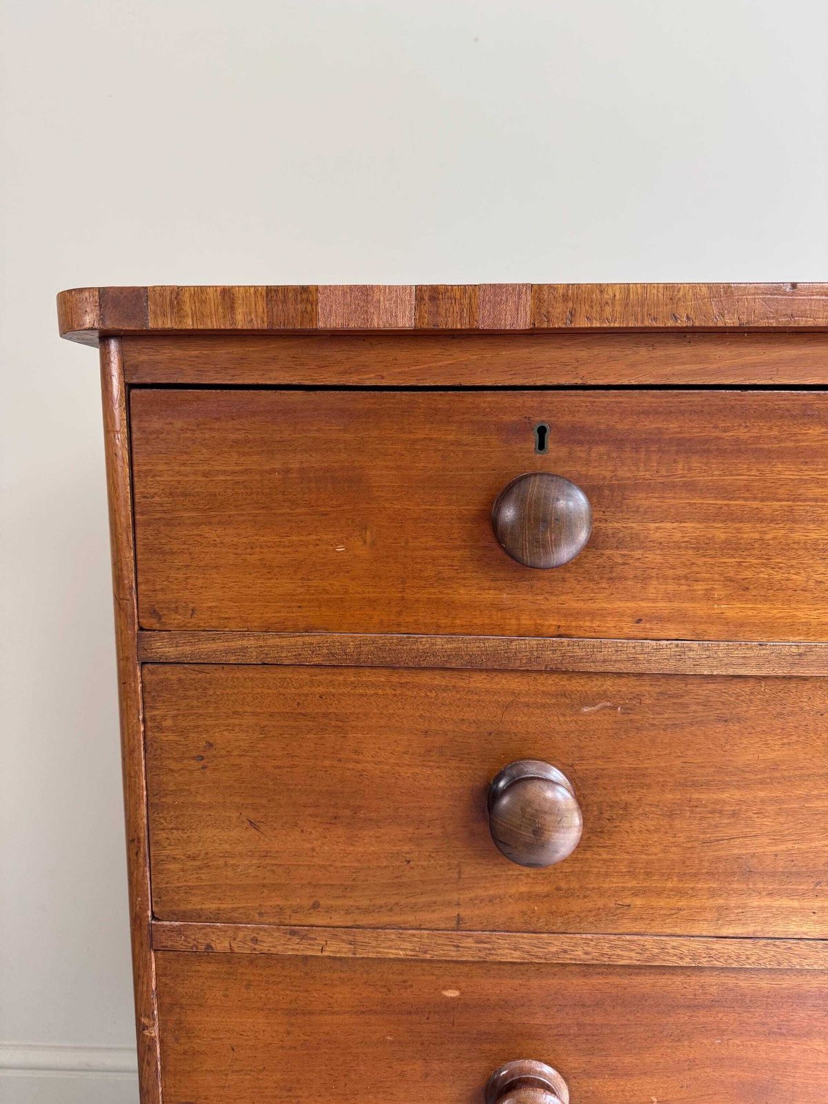 Antique Large Chest Of Drawers 2 Over 3 Upon Bun Feet Original Handles photo buy