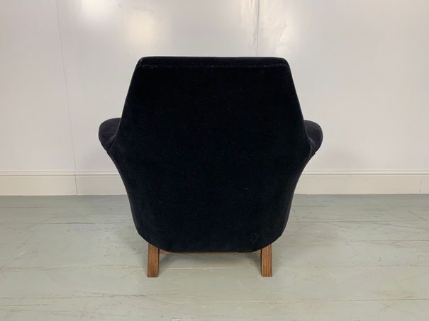 George Smith “Justice” Armchair By Tom Dixon In Blue & Black Mohair Velvet photo furniture