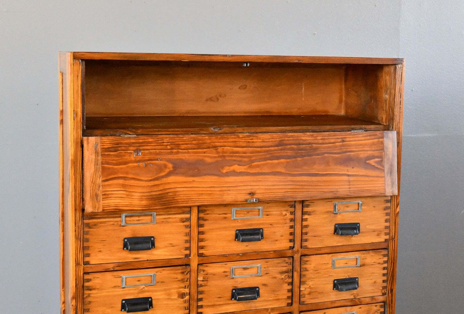 photo for sale Bank Of Pine Workshop Drawers Circa 1940s