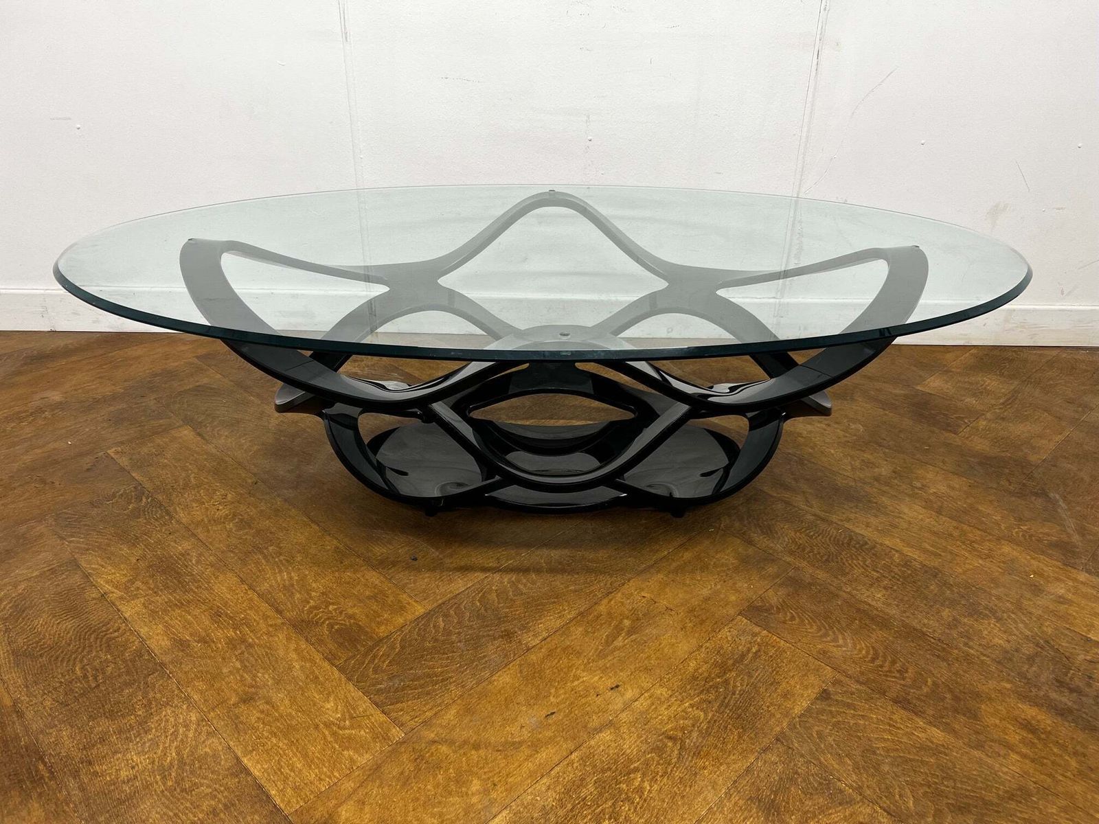 Reflex Angelo Neolitico 40 Vetro Murano Glass Elliptical Coffee Table photo furniture