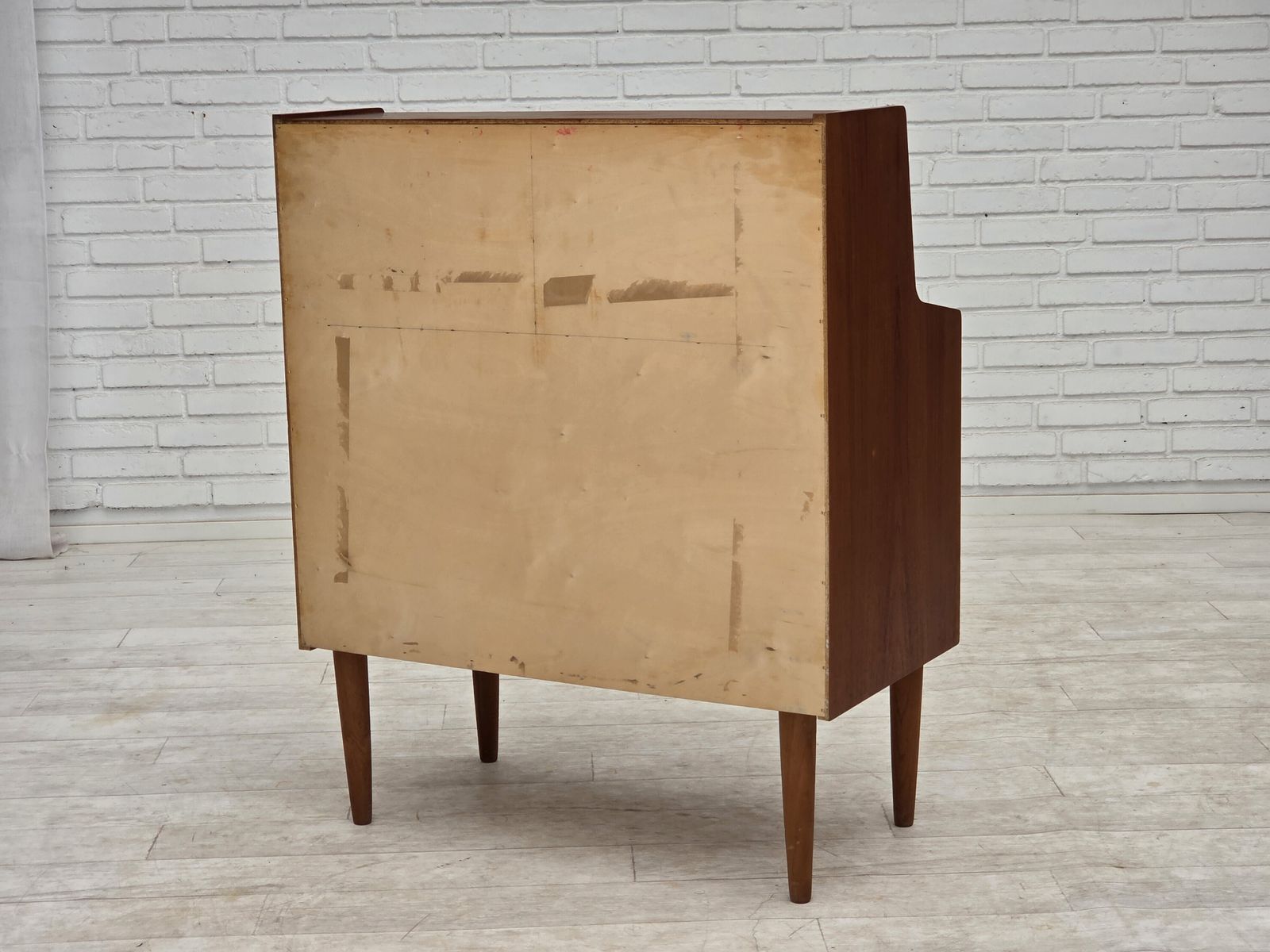 1170.0 1970s, Danish Chest Of Drawers With A Folding Mirror, Teak Wood. photo