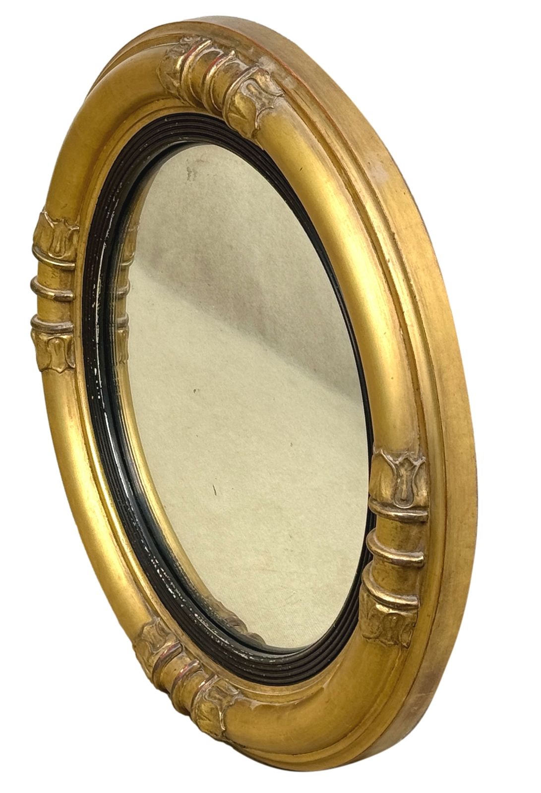 Small Mid 19th Century Giltwood Circular Convex Mirror (English, Circa 1840) photo buy