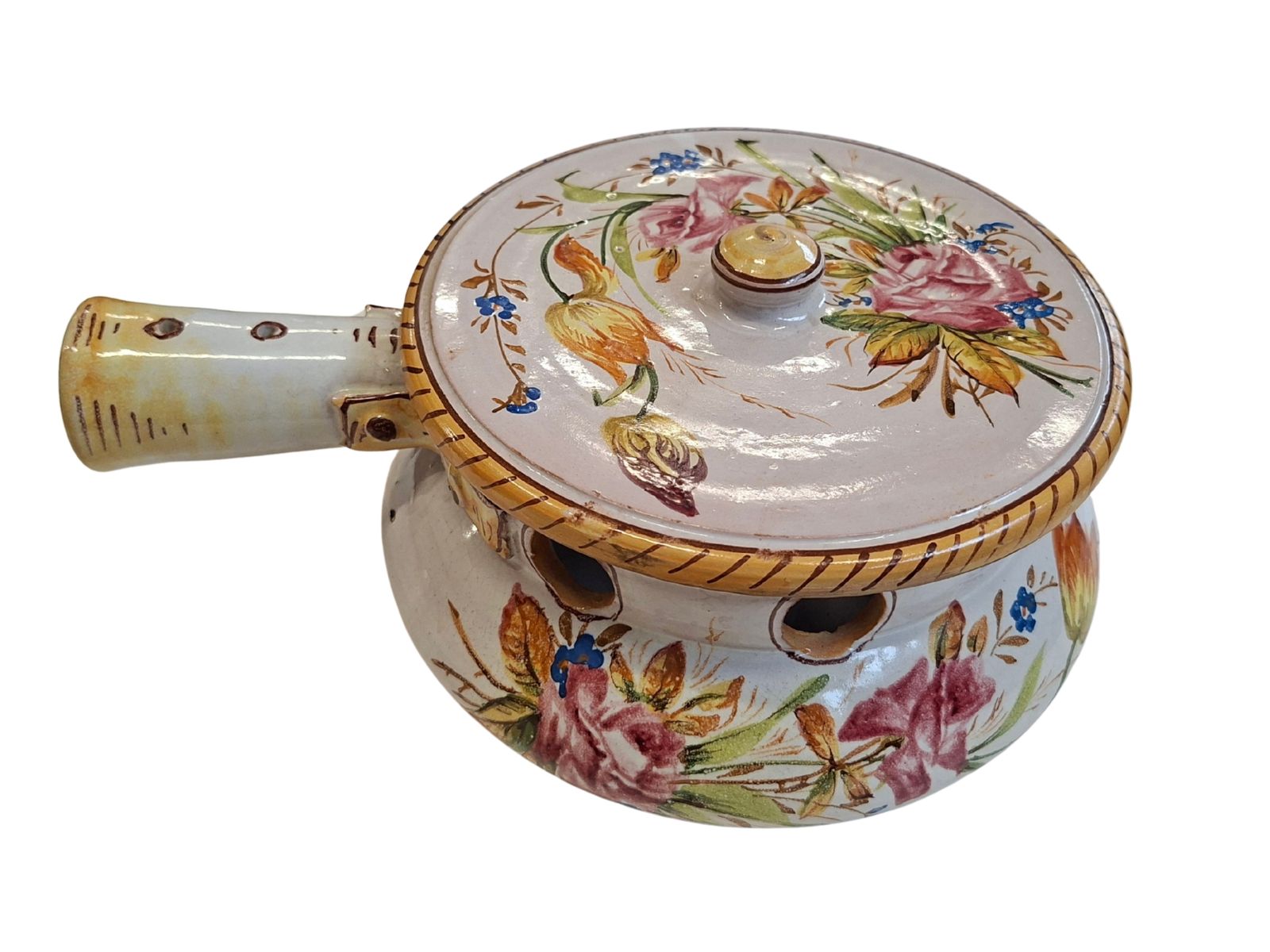 Scaldino In Ceramica Dipinto A Mano – Stile Deruta – Vintage Da Collezione photo furniture