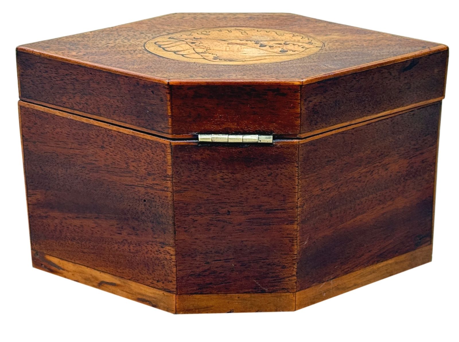 Georgian Hexagonal Shaped Mahogany Tea Caddy 18th Century (England, Circa 1790) photo buy