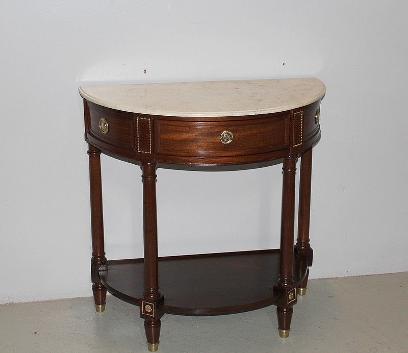 Louis XVI Half Moon Console In Mahogany 18th