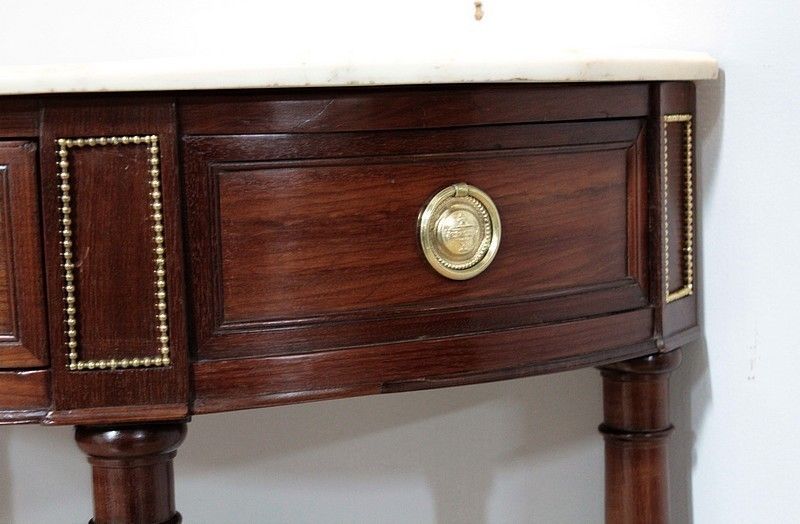 Louis XVI Half Moon Console In Mahogany 18th photo vinterior