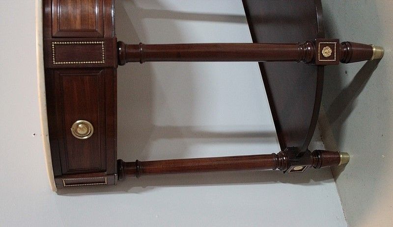 Louis XVI Half Moon Console In Mahogany 18th photo vintage