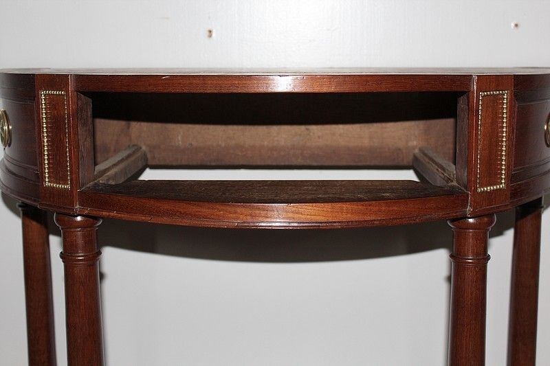 photo buy Louis XVI Half Moon Console In Mahogany 18th