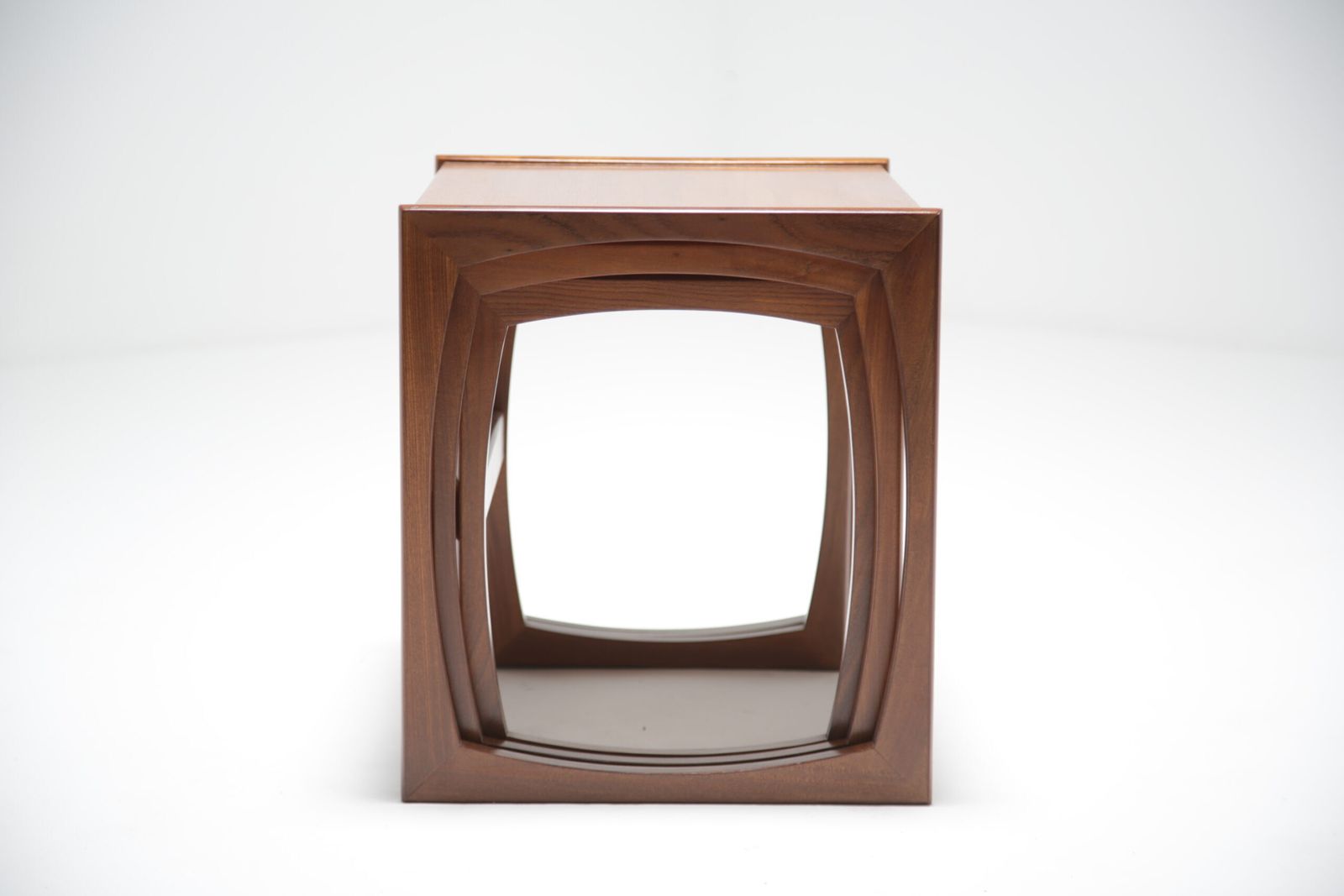 G Plan Quadrille Nest Of Tables: Iconic Teak & Afromosia ‘Sled Leg’ Trio By R. Bennett, Uk, 1960s photo buy