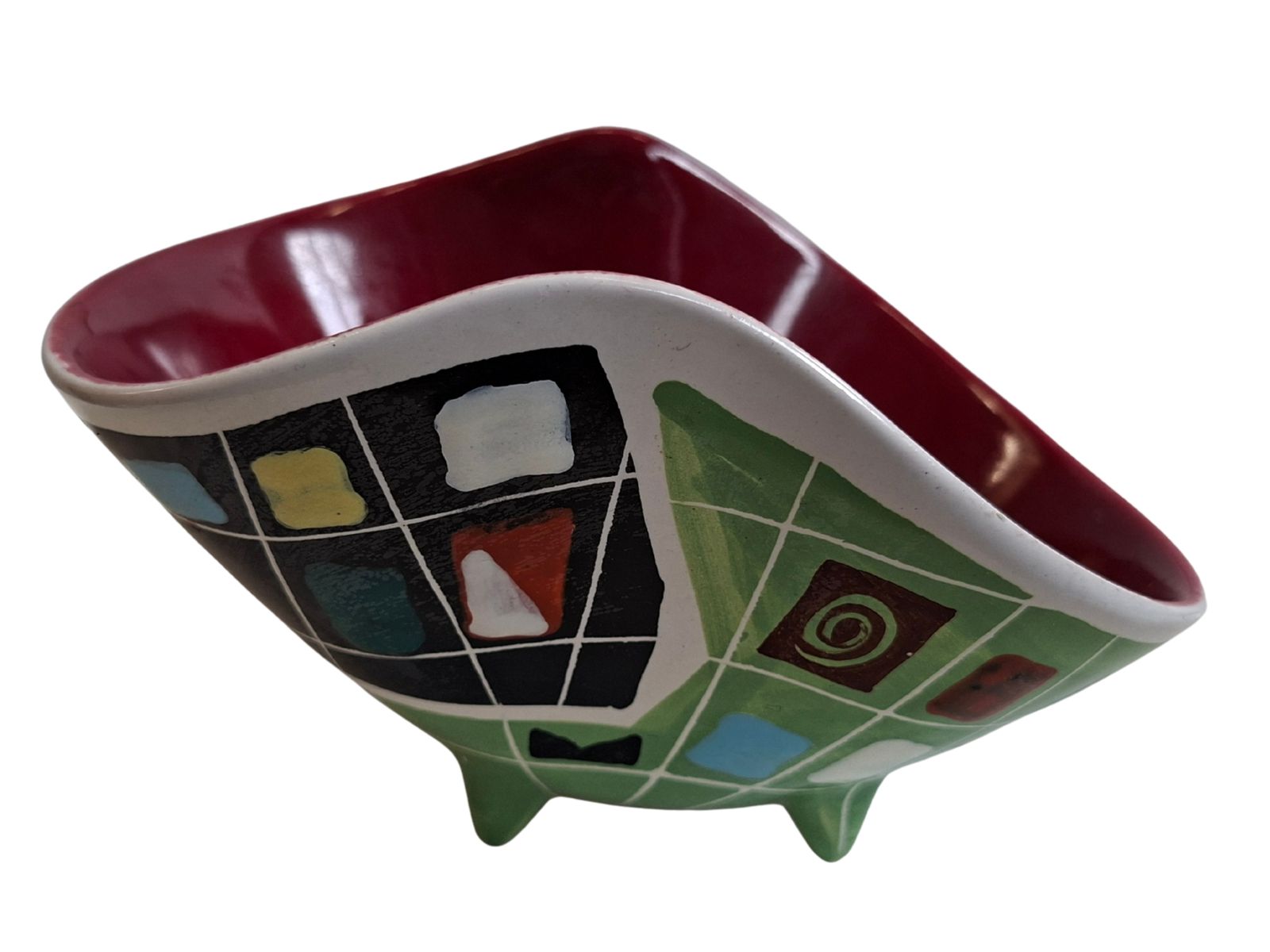 Ciotola Deruta Italy Anni '50 – Mid Century Modern – Ceramica D'autore Geometrica