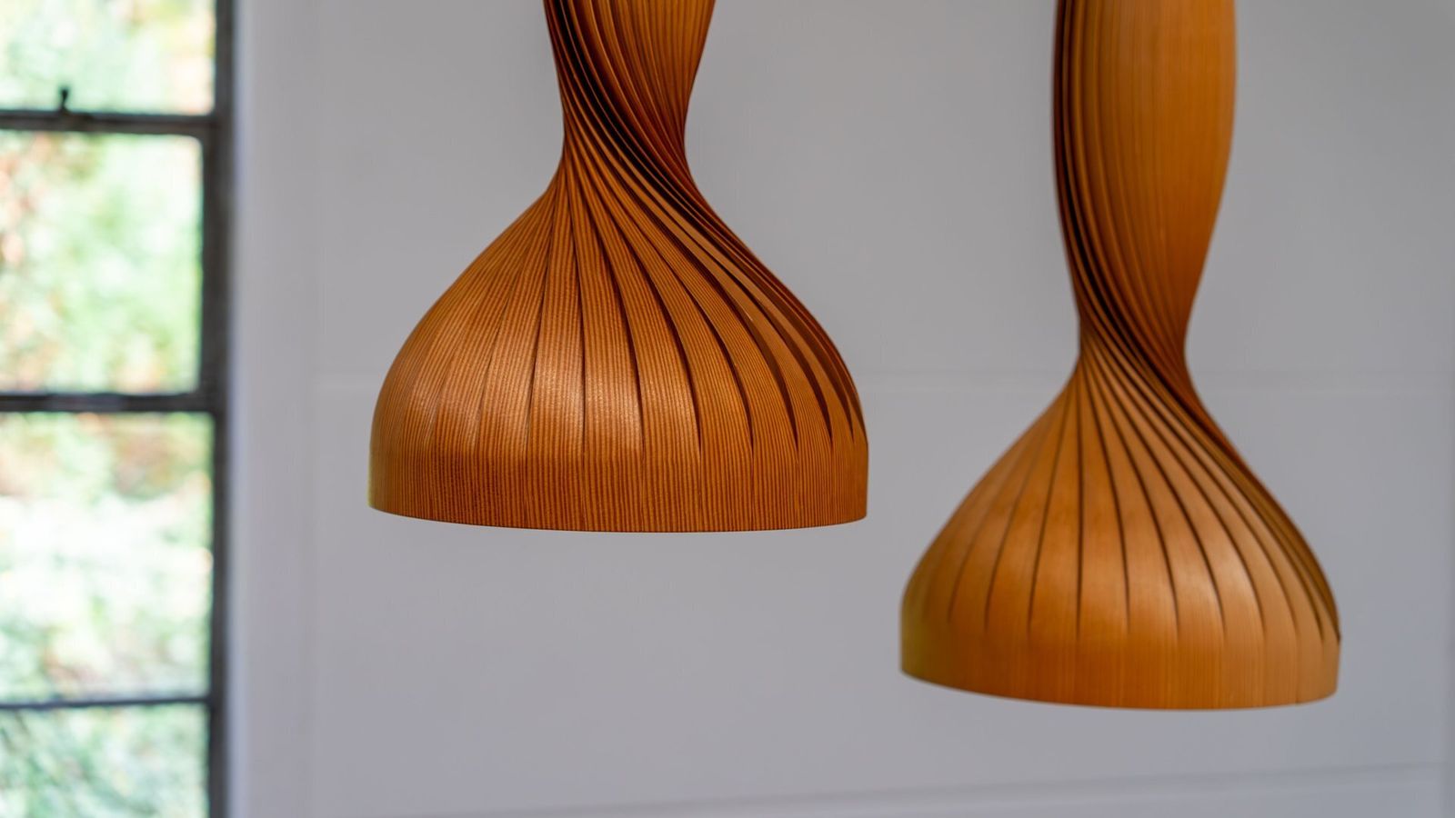 Lighting Pine Pendant Lamps By Hans Agne Jakobsson Ellysett Sweden, 1960s, Set Of 2 photo