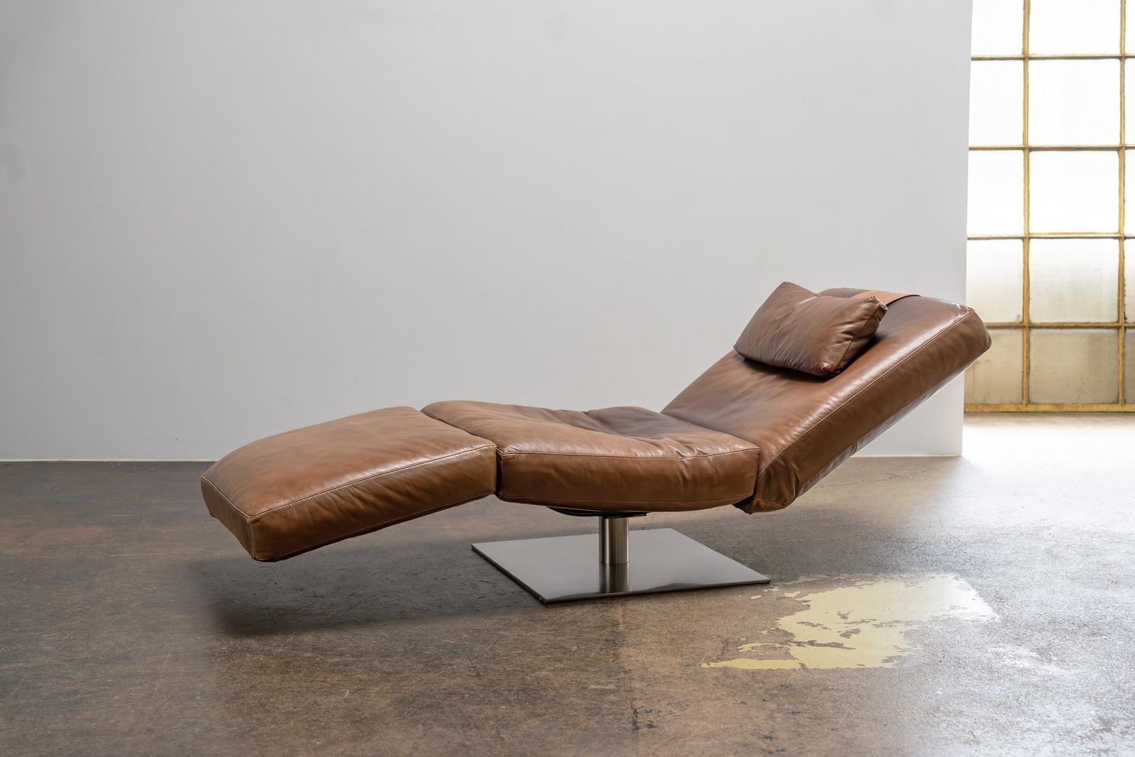 Zeta Chaise Lounge In Leather From Natuzzi, 2000s photo buy