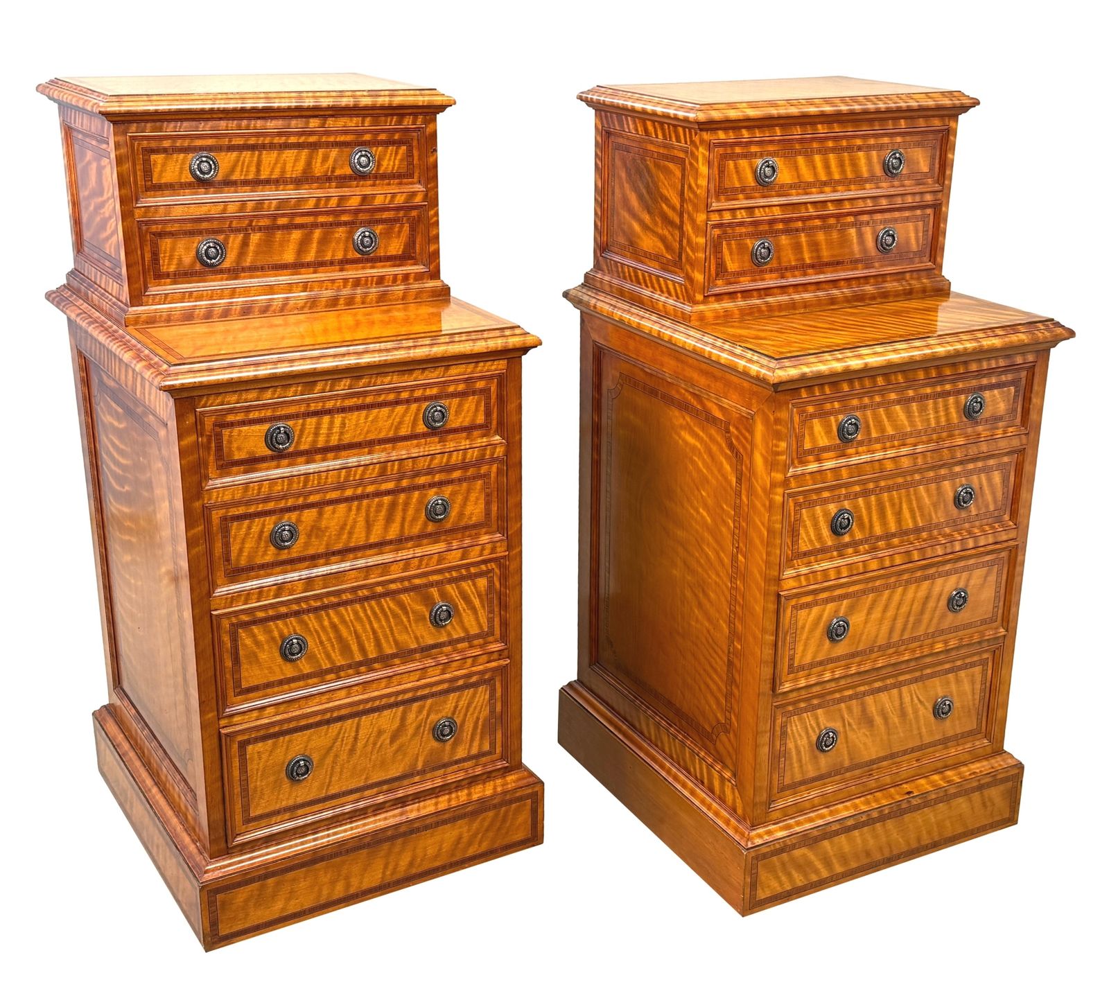 photo furniture Paire de commodes de chevet en bois de satiné, XIXe siècle (Angleterre, vers 1890)