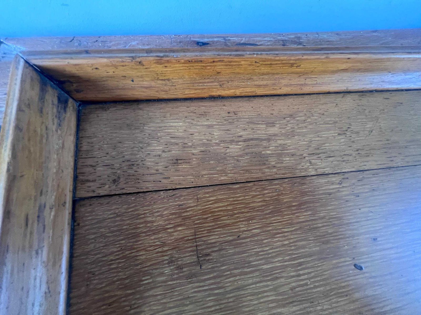 Antique Edwardian Oak Serving Tray | Large 19th Century Butler's Tea Tray With Turned Spindle Handles | Dark Wood Rustic Farmhouse Decor photo 75.0