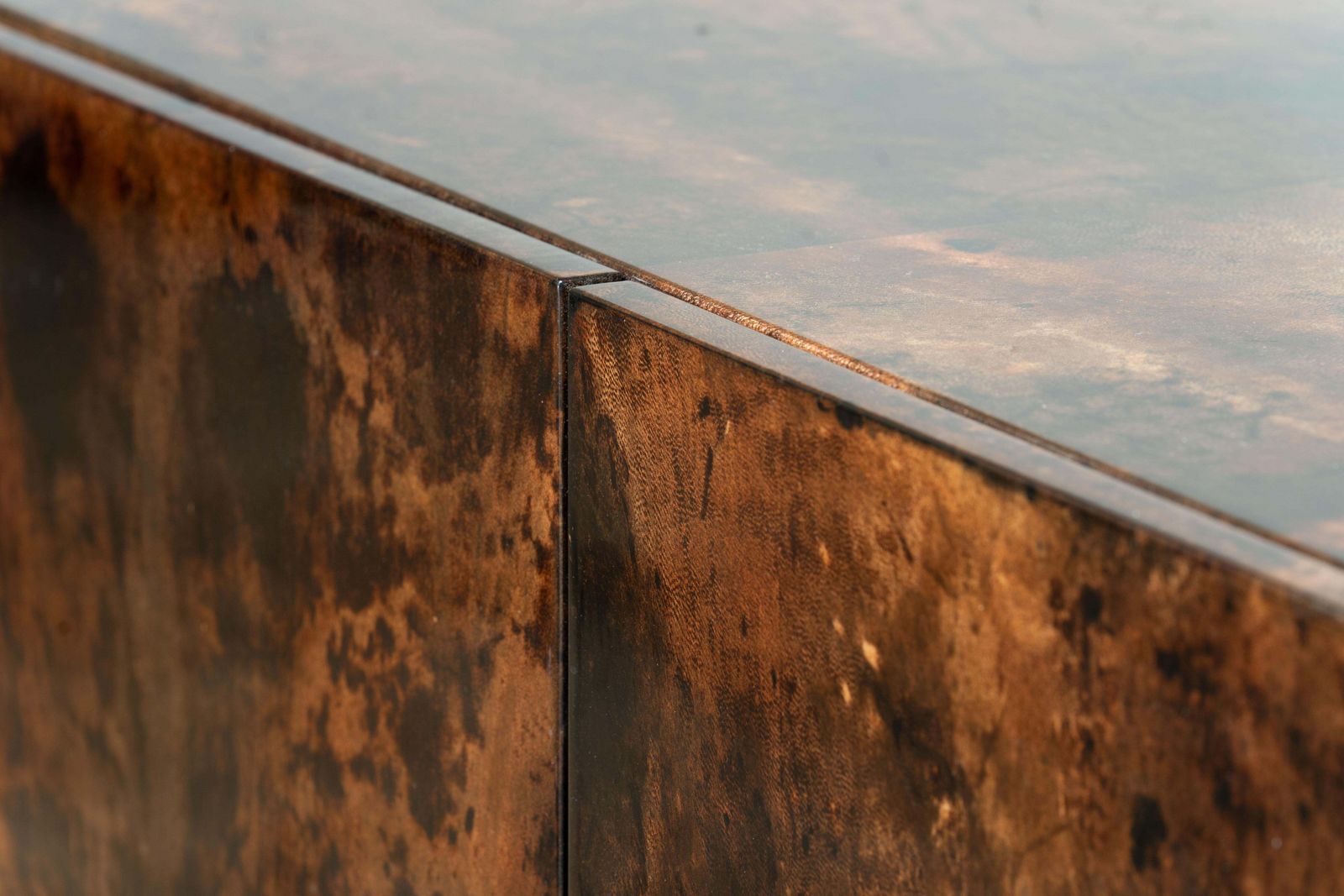 Large Sideboard Made Of Goatskin Leather By Aldo Tura, Italy, 1970s photo vintage