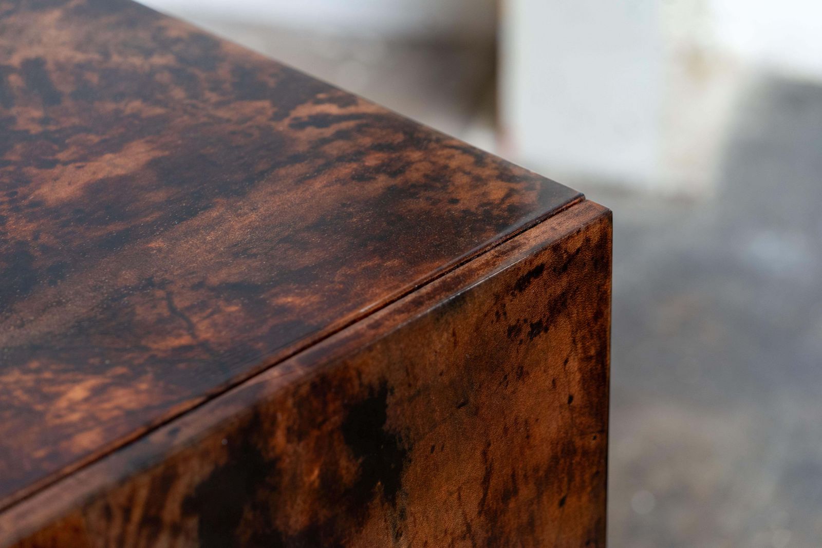 photo furniture Large Sideboard Made Of Goatskin Leather By Aldo Tura, Italy, 1970s