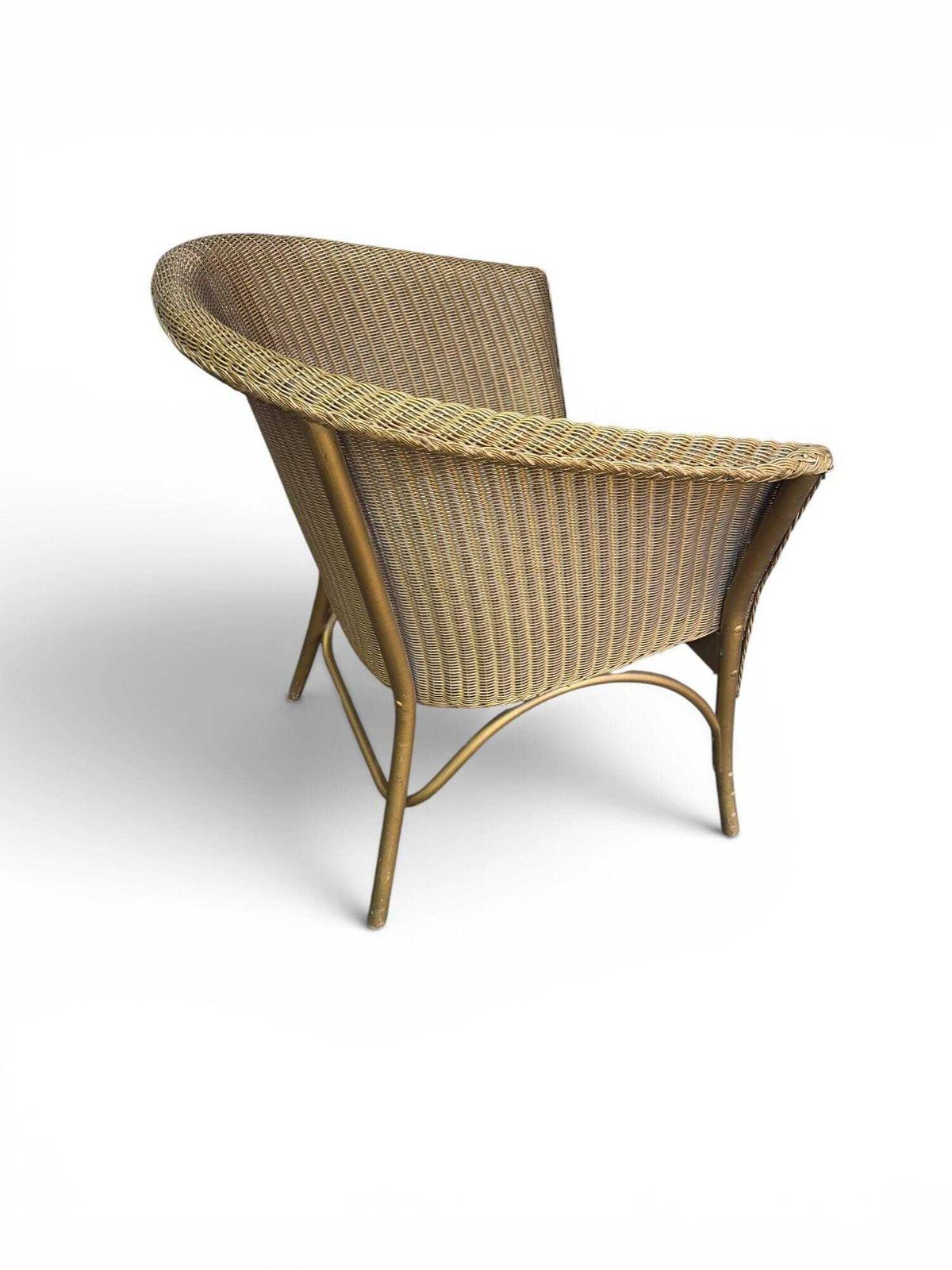 Vintage Lloyd Loom Style Tub Chair / 1970s photo vintage