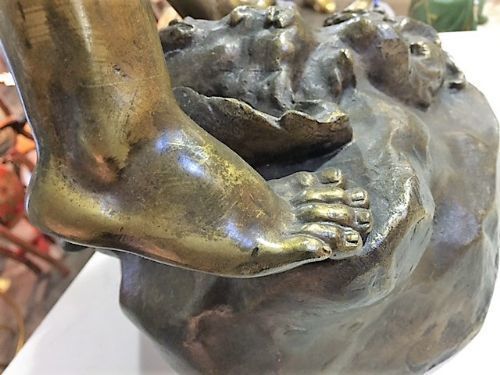 Debut, Marcel, A Huge Original French Bronze Casting Of A Young Man, C.1900 photo vinterior