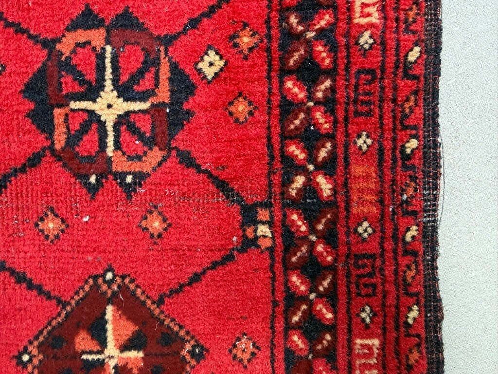 Afghan Runner Narrow 150x54 Cm, Vintage Turkoman Ersari Rug photo vintage