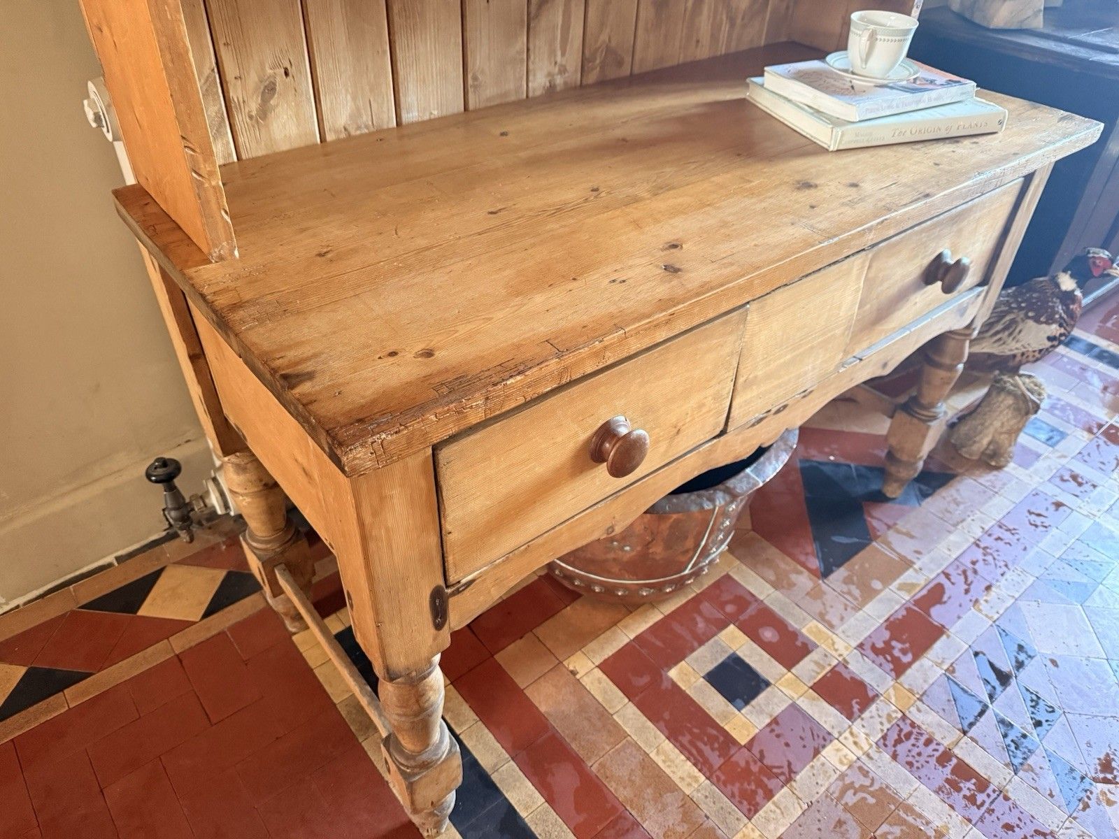 photo furniture English Antique Pine Rustic Farmhouse Primitive Provincial Country Dresser 1860c