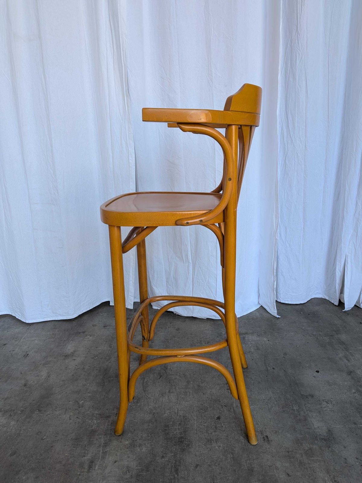 Vintage Bentwood Bar Chair With Armrests, Mid Century Pub Stool Thonet Style photo 272.0