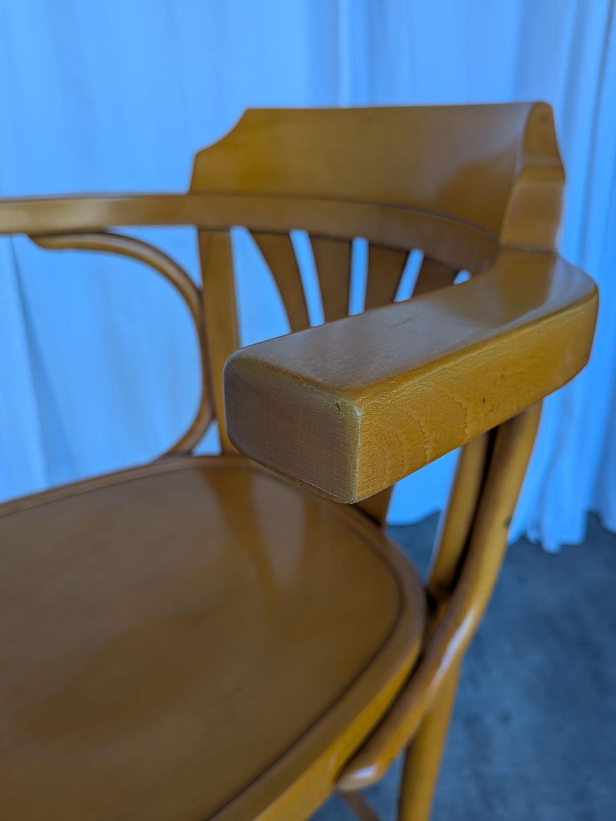 Furniture Vintage Bentwood Bar Chair With Armrests, Mid Century Pub Stool Thonet Style photo