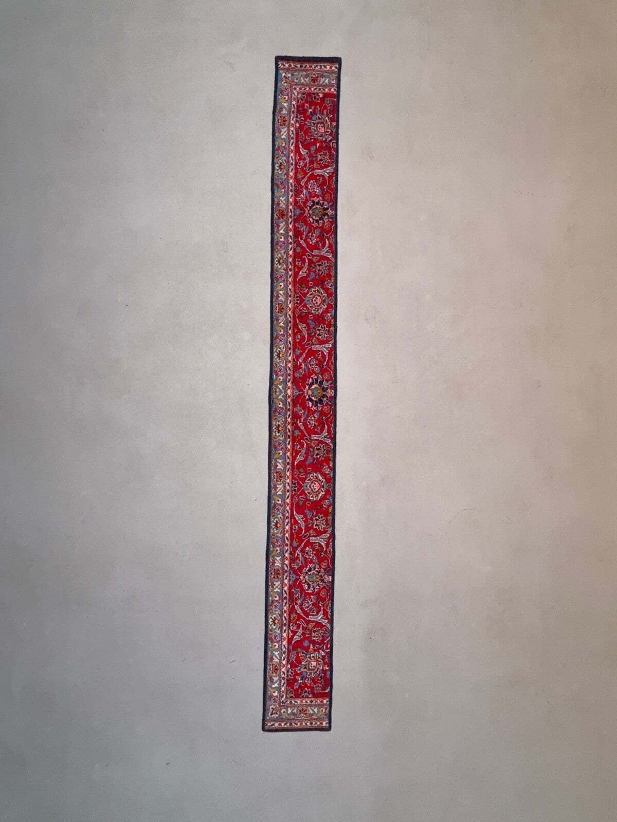 Tribal Narrow Runner 295x30 Cm Wool Vintage Hallway Rug, Red 2534
