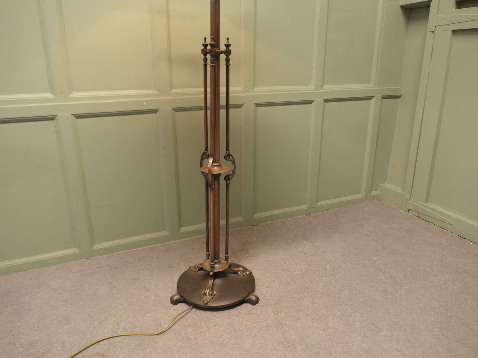 Arts And Crafts Iron And Brass Telescopic Floor Lamp This Is A Stunning Piece photo for sale