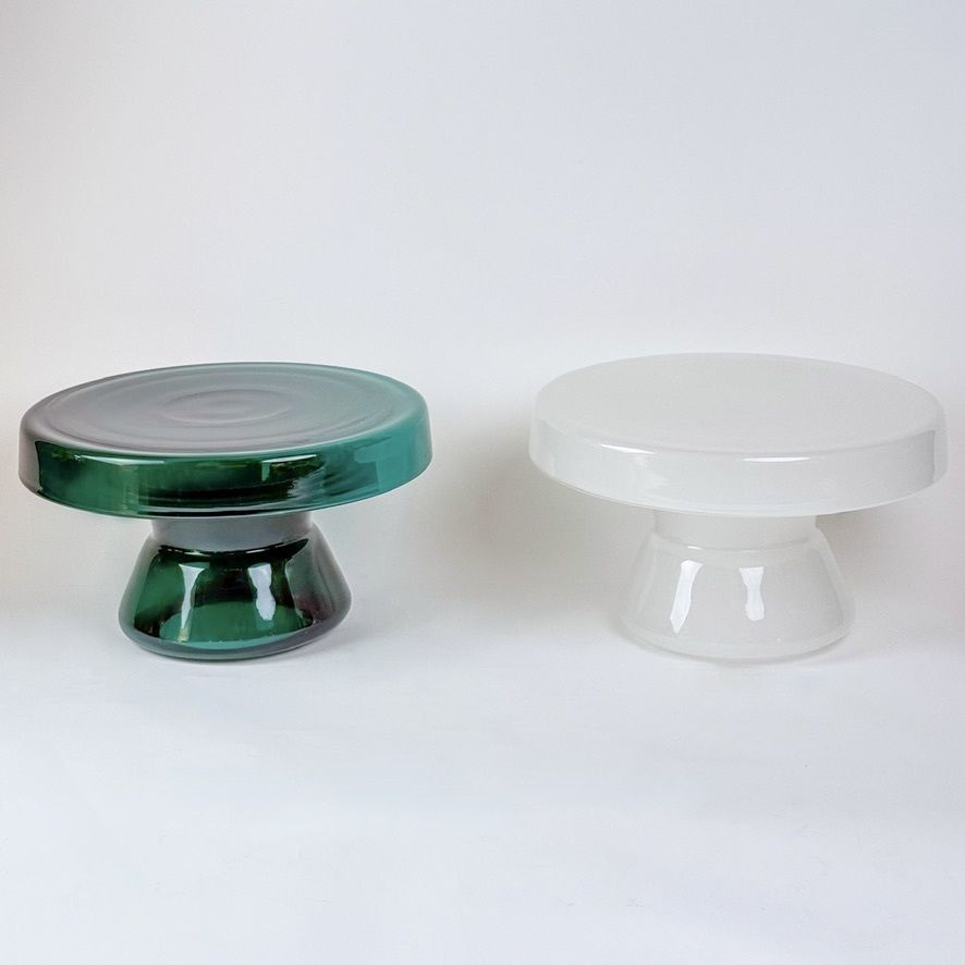 Contemporary Pair Of Round Hand Blown Murano Glass Coffee Tables