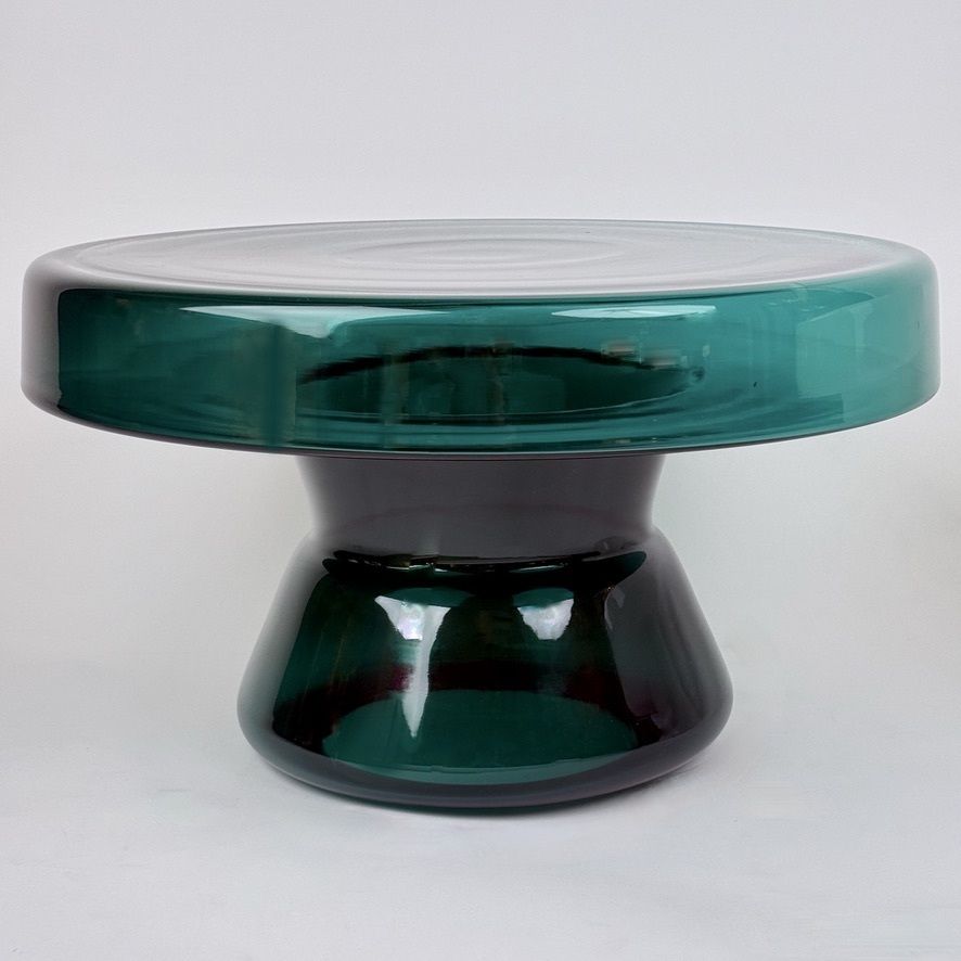 Contemporary Pair Of Round Hand Blown Murano Glass Coffee Tables photo vintage