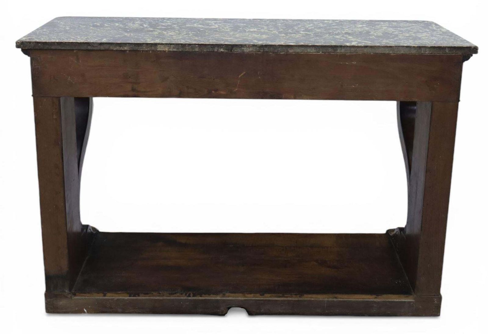 Fine Napoleon I Period French Mahogany Console Table With Variegated Marble Top photo vintage