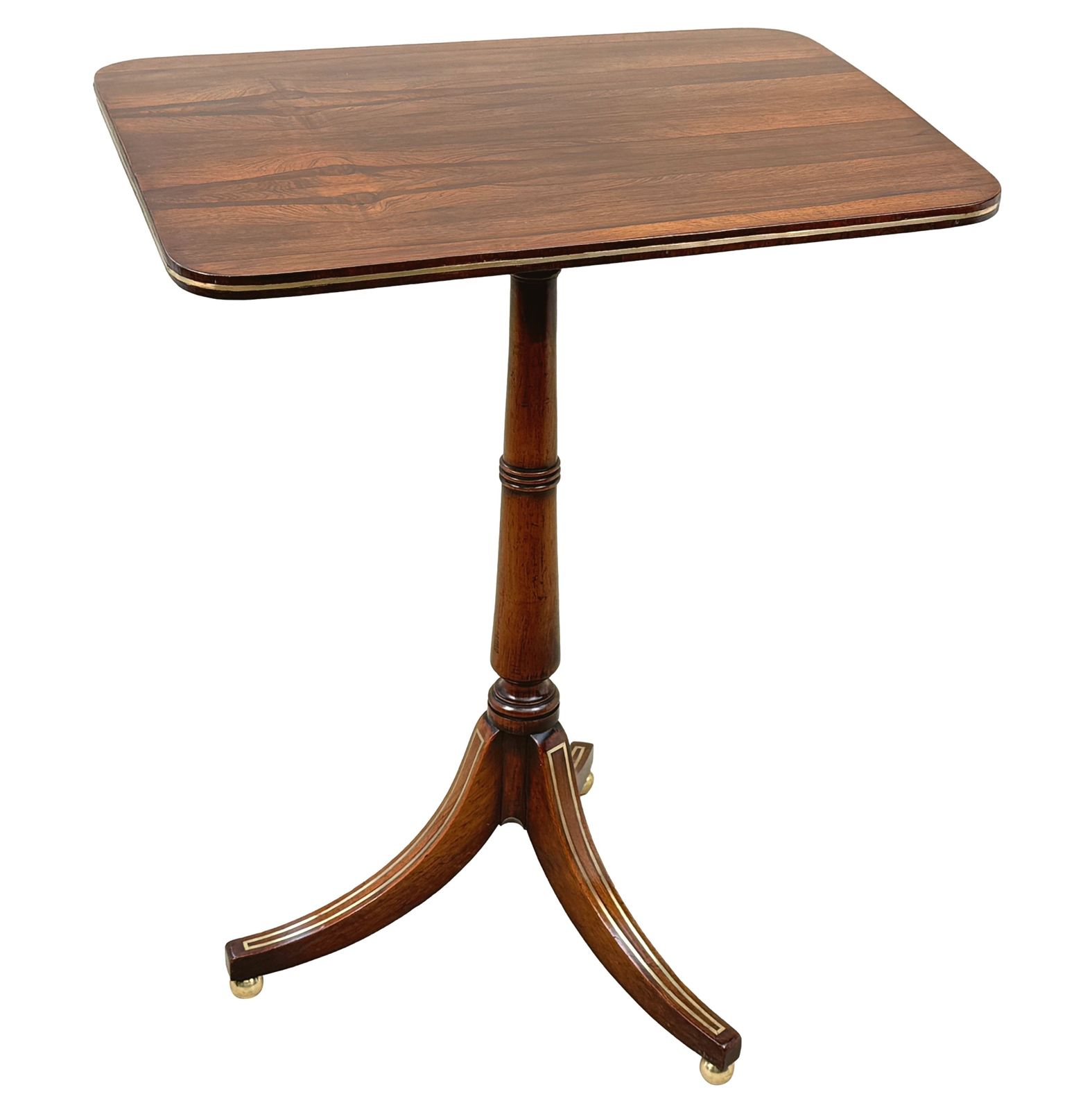 Table d'appoint Regency en palissandre et laiton fileté, XIXe siècle (Angleterre, vers 1820) photo vintage