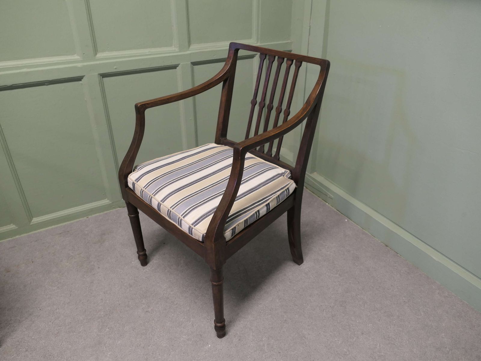 A Pair Of Regency Elbow Chairs, Hall Chairs These Beautiful Chairs Are Made In Oak photo 930.0