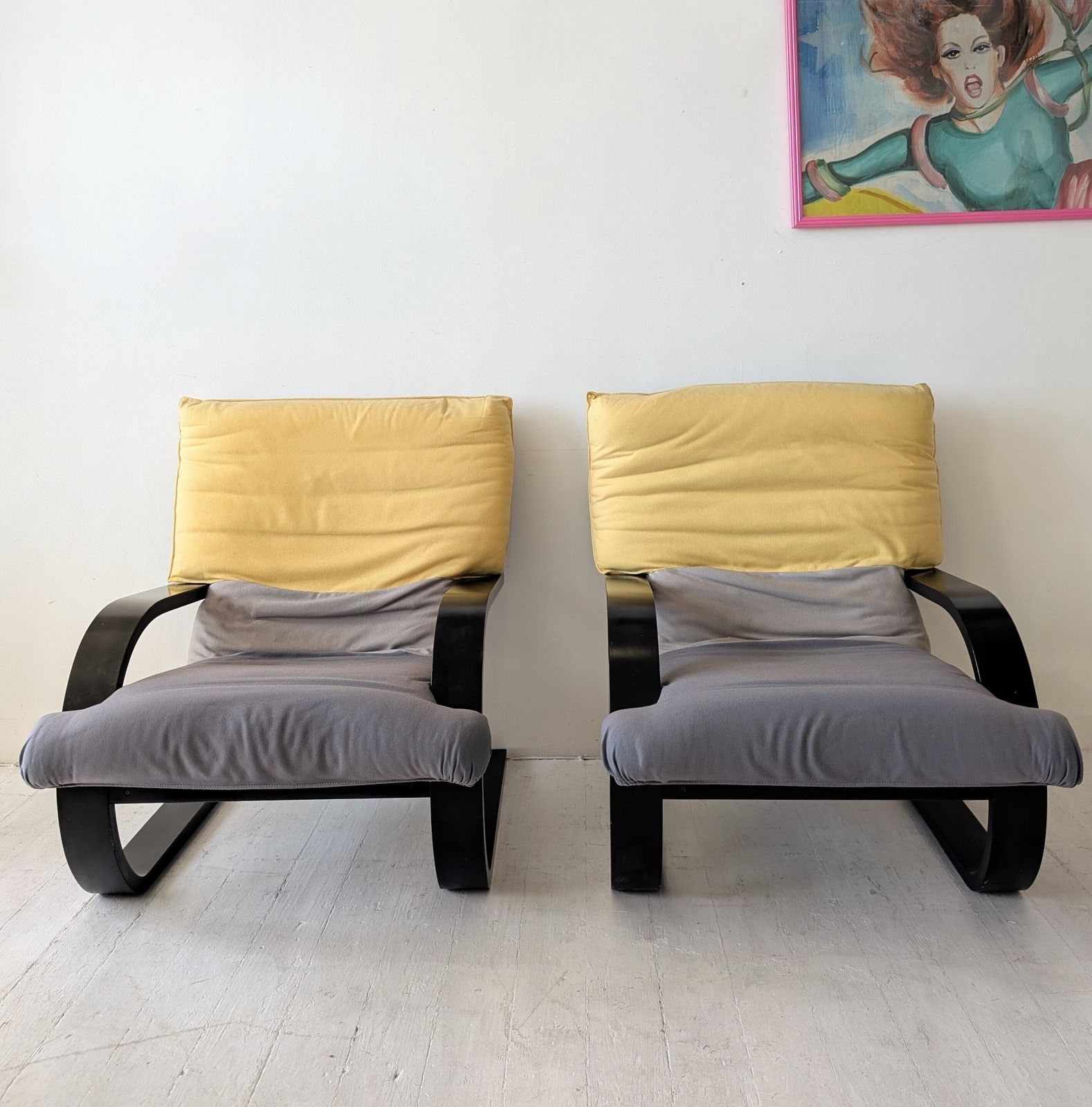 Vintage Italian Carlo Berruti For Danber Lacquered Bent Ply Lounge Chair 1970s / 80s  2 Available photo vintage