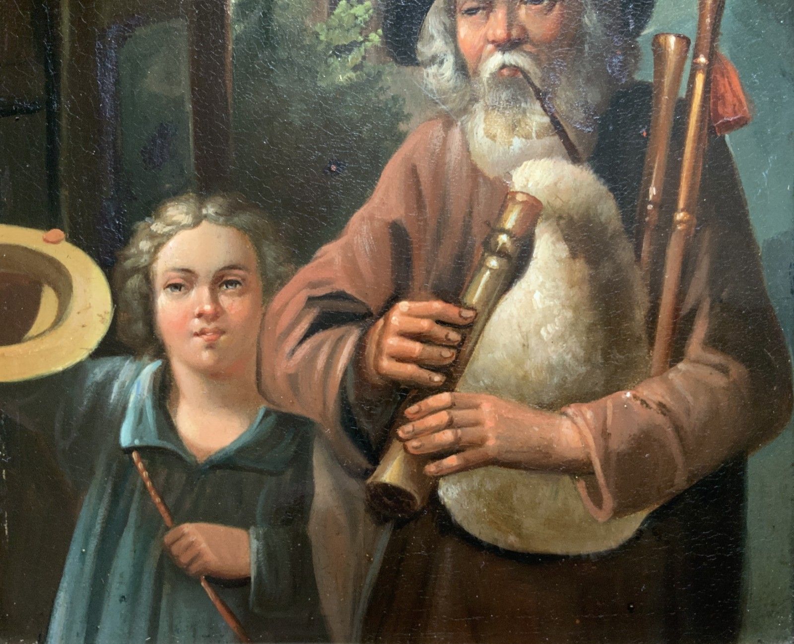 Antique Dutch Oil Painting Musician In The Manner Of David Teniers (1610 1690) photo Art