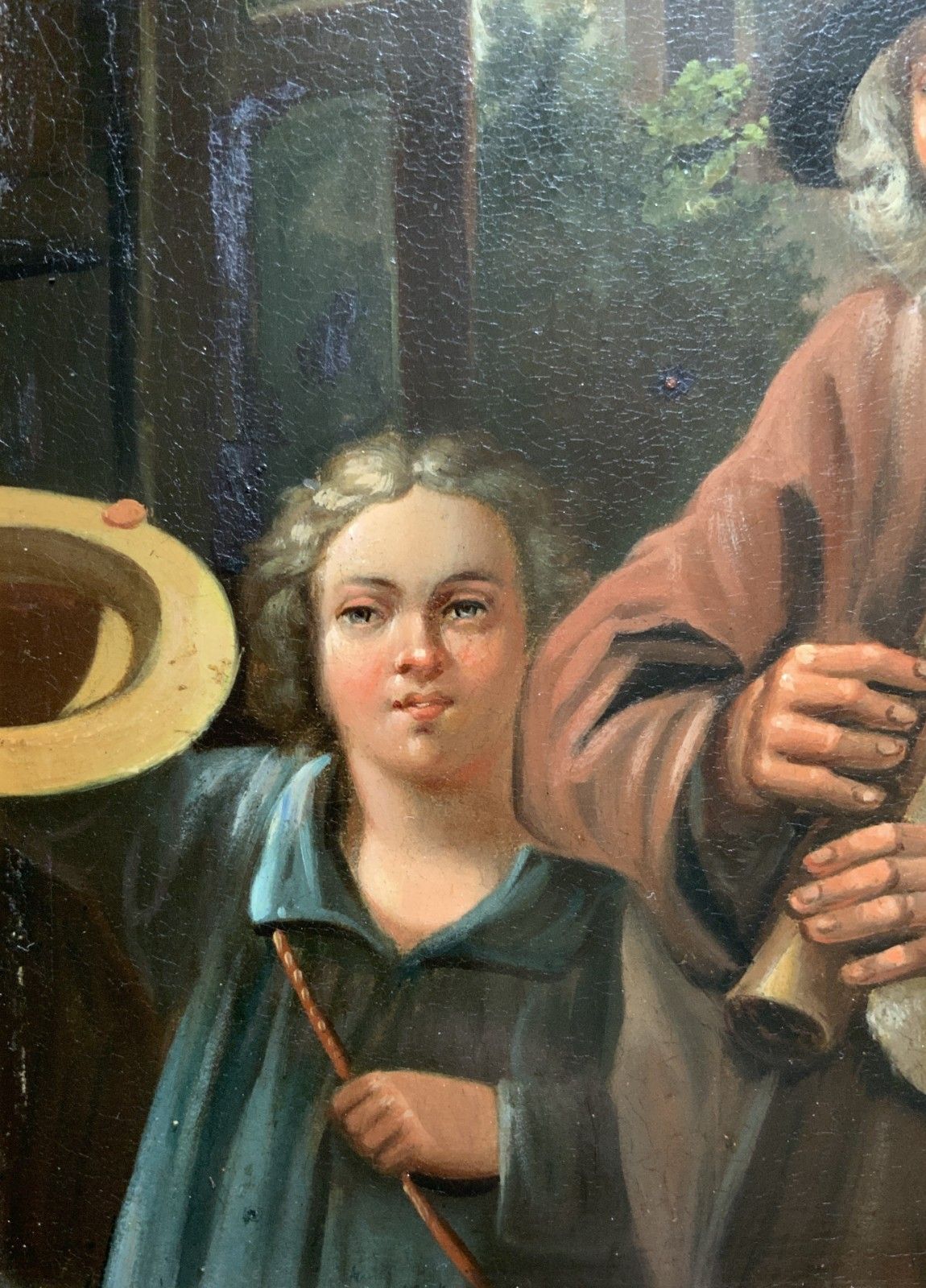 Antique Dutch Oil Painting Musician In The Manner Of David Teniers (1610 1690) photo 299.0