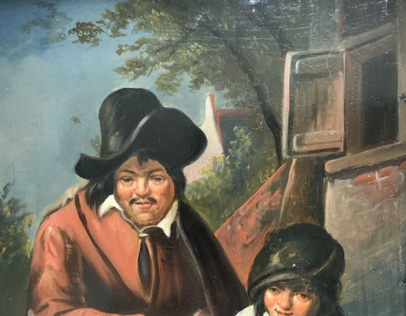 Antique Dutch Musician Oil Portrait Painting Manner Of David Teniers (1610 1690) photo 299.0