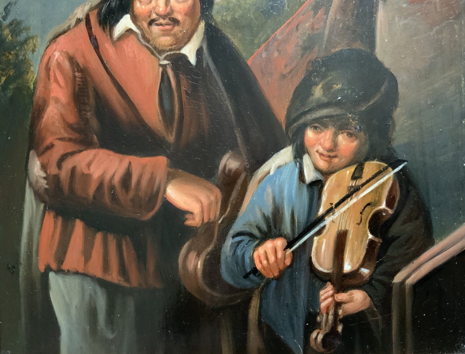 Antique Dutch Musician Oil Portrait Painting Manner Of David Teniers (1610 1690) photo vinterior