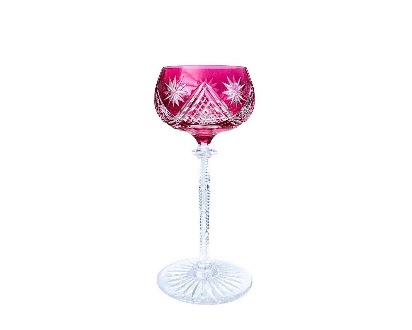 Verres à vin Val Saint Lambert en rouge, 6 pièces, Art déco photo 909.0