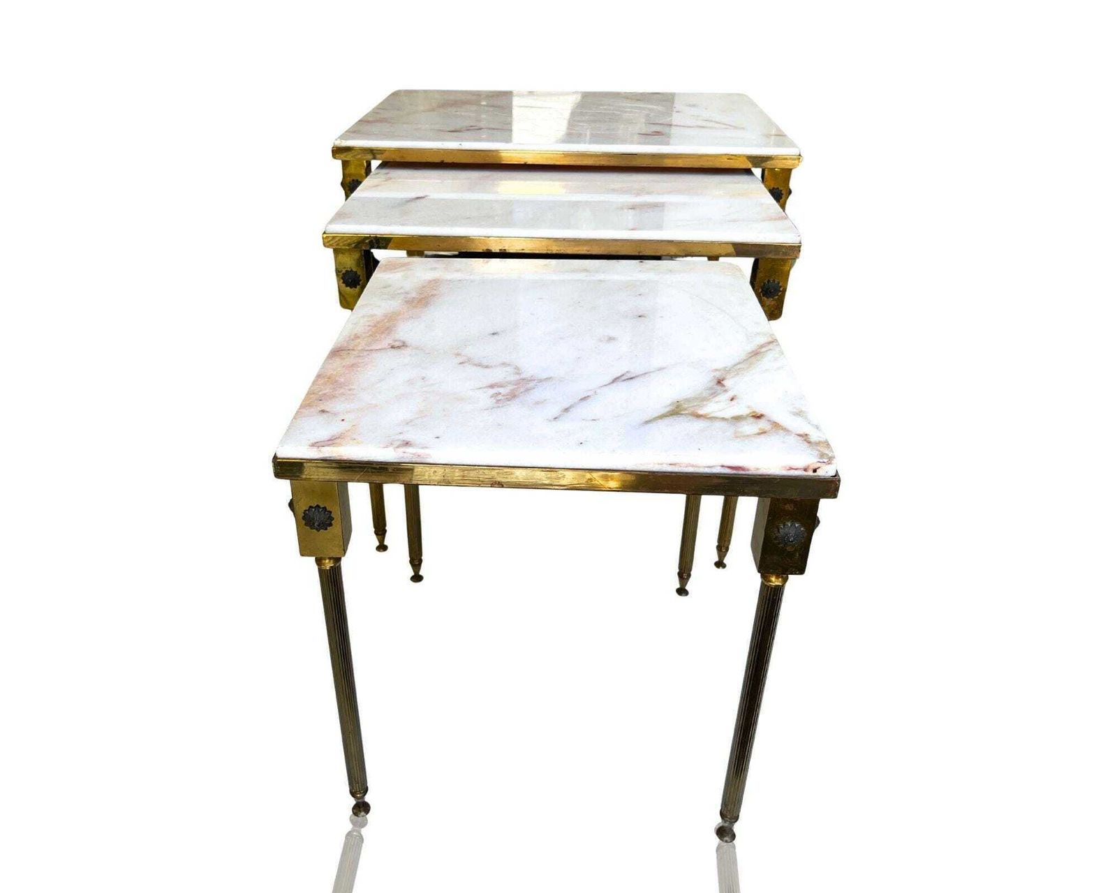 Nesting Tables | Kleine Bijzettafels | Frans Marmer Messing