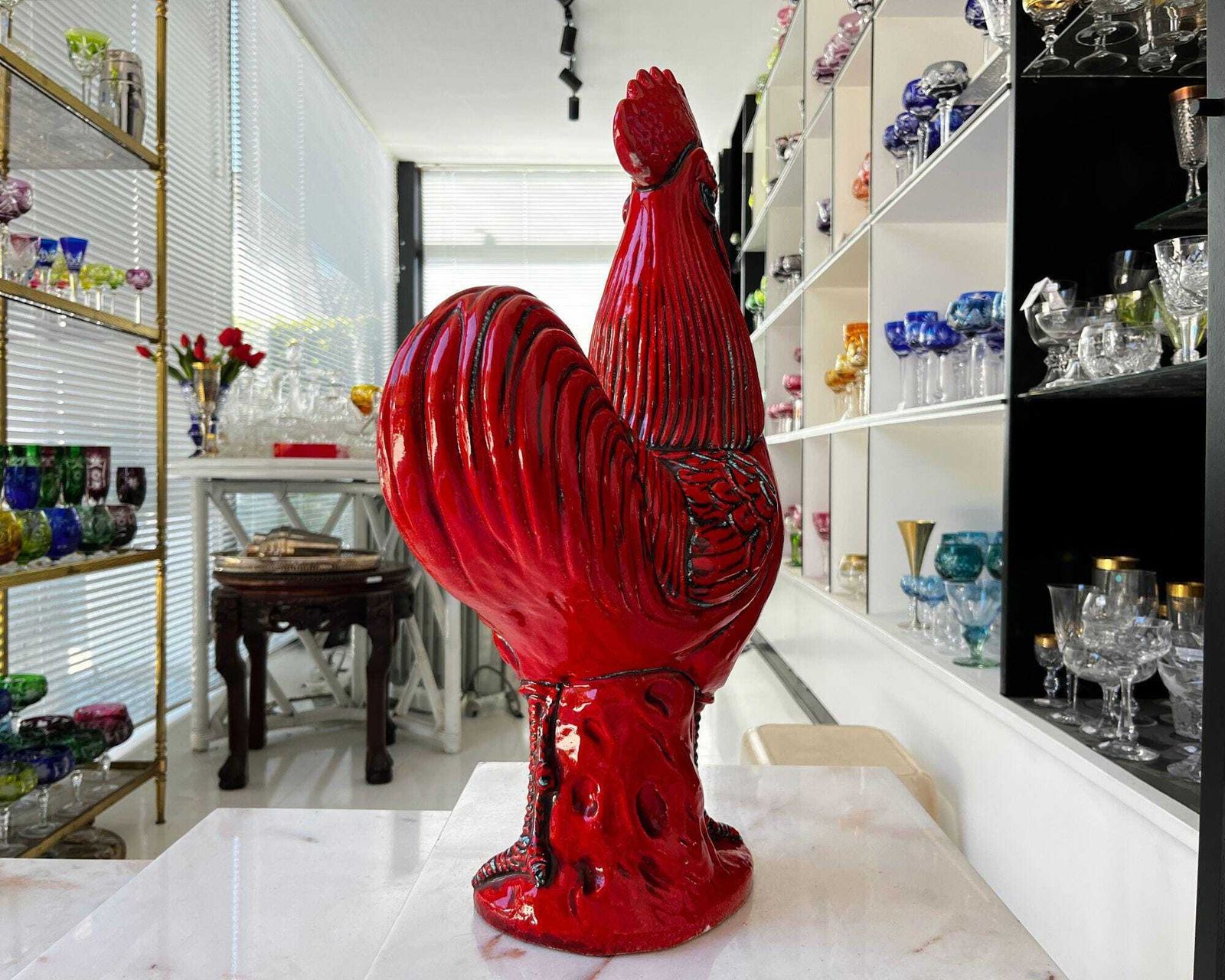 photo furniture Décoration campagne | Coq italien | Figurine rouge
