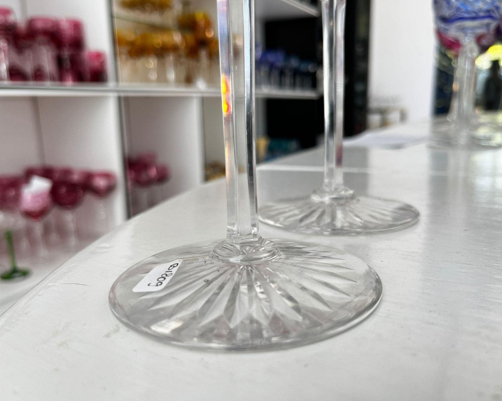 Val Saint Lambert | Wine Glasses | 2pcs | Hand Blown Glass photo vinterior
