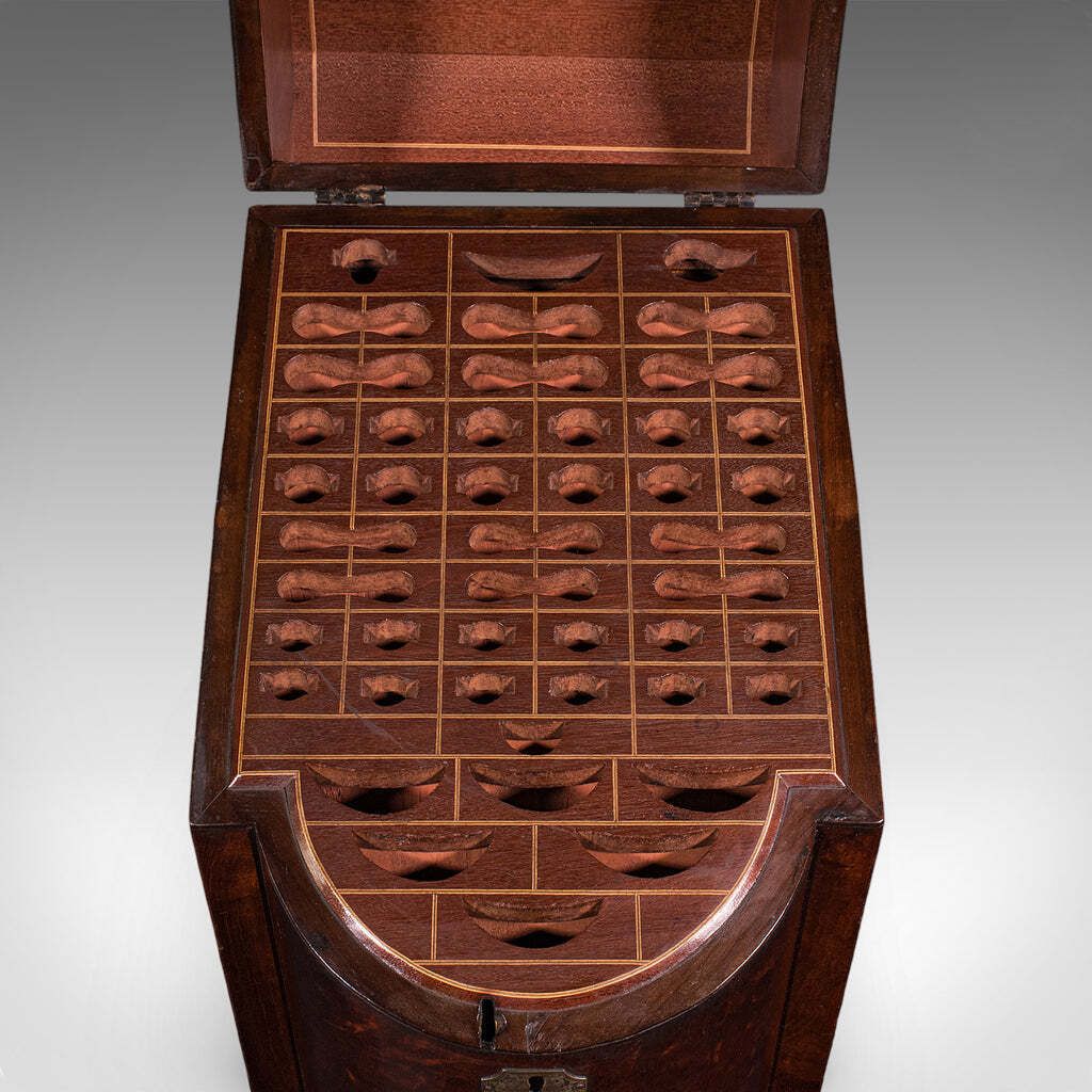 photo furniture Antique Knife Box, English, Kitchen Organiser, 46 Item Cutlery Storage, Georgian