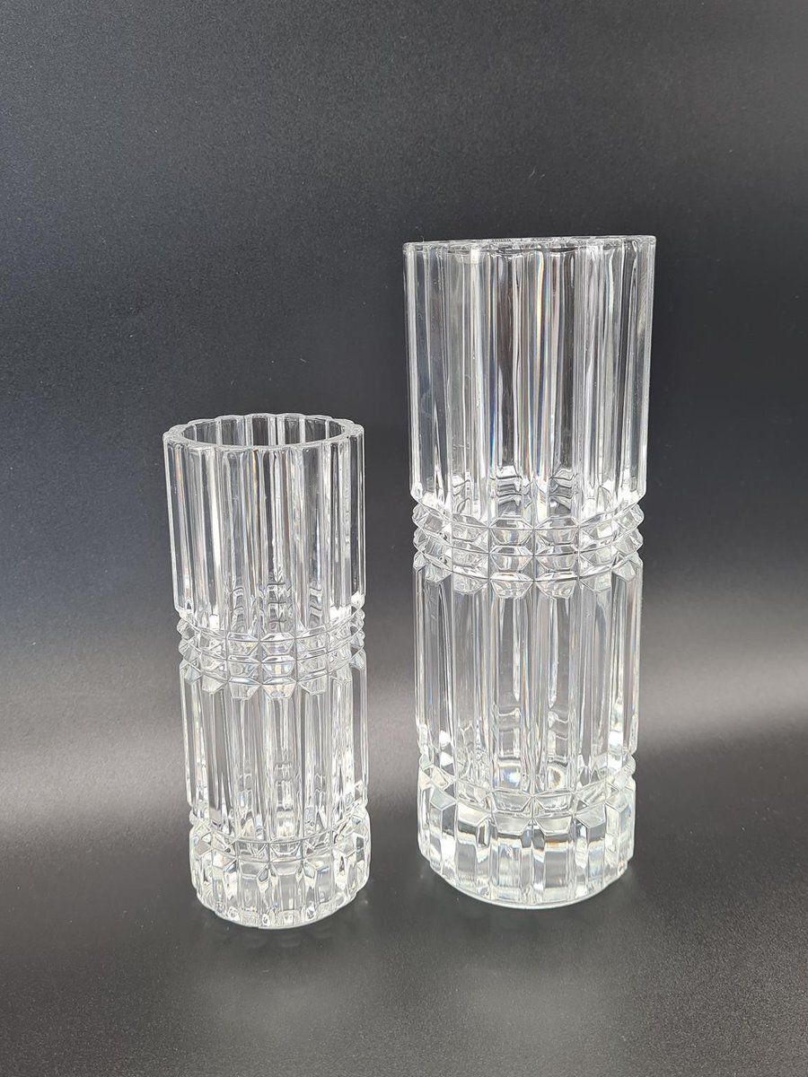 Montparnasse Crystal Vases From Cristal Darques Durand, France, 1970s 1980s, Set Of 2 photo buy